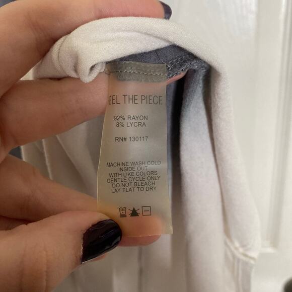 FEEL THE PIECE Gray Ombre Tank Dress Size XS Small Jersey Knit Dip Dye Casual - Picture 5 of 5